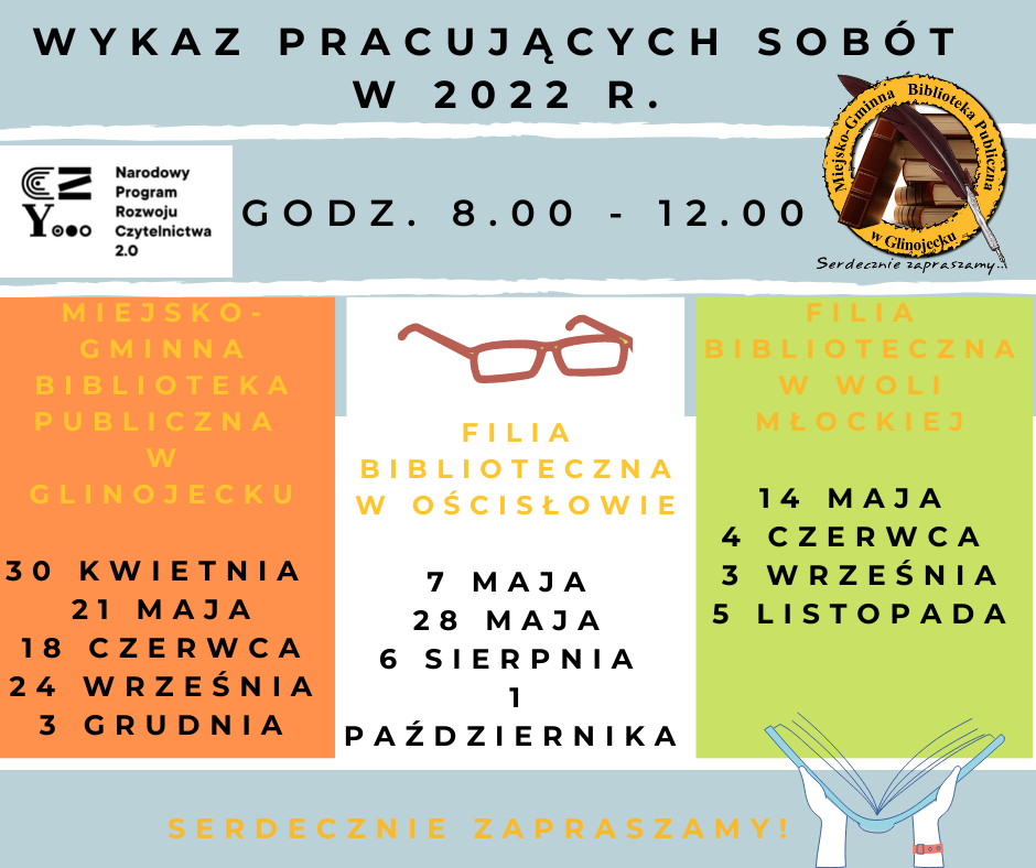 Informacja o pracujących sobotach w 2022 rpng