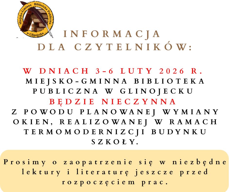 Informacja o wymianie okien w bibliotece